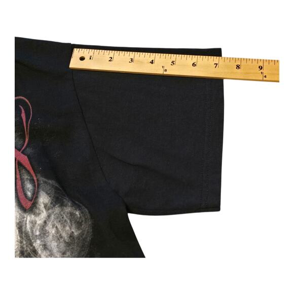 Hostility Mens Graphic Tshirt Black Size Large Skull Cobwebs Roses Punk Grunge - Picture 6 of 7